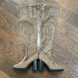 Wild Diva Stylish Tan Thigh High Boots